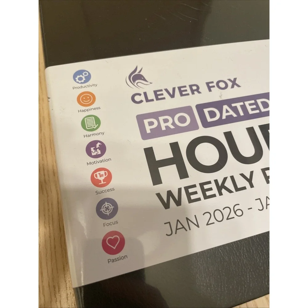 Clever Fox Pro Dated Hourly Weekly Planner Jan 2026 -Jan 2027‎